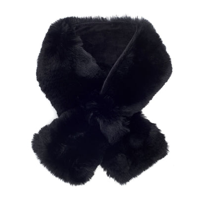 Yolanda Scarf Black Faux Fur 
